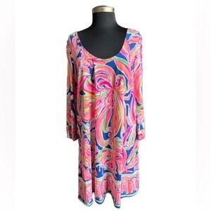 Lilly Pulitzer Emma Knit In Banana Flambé Engineered Knit Print Size Large